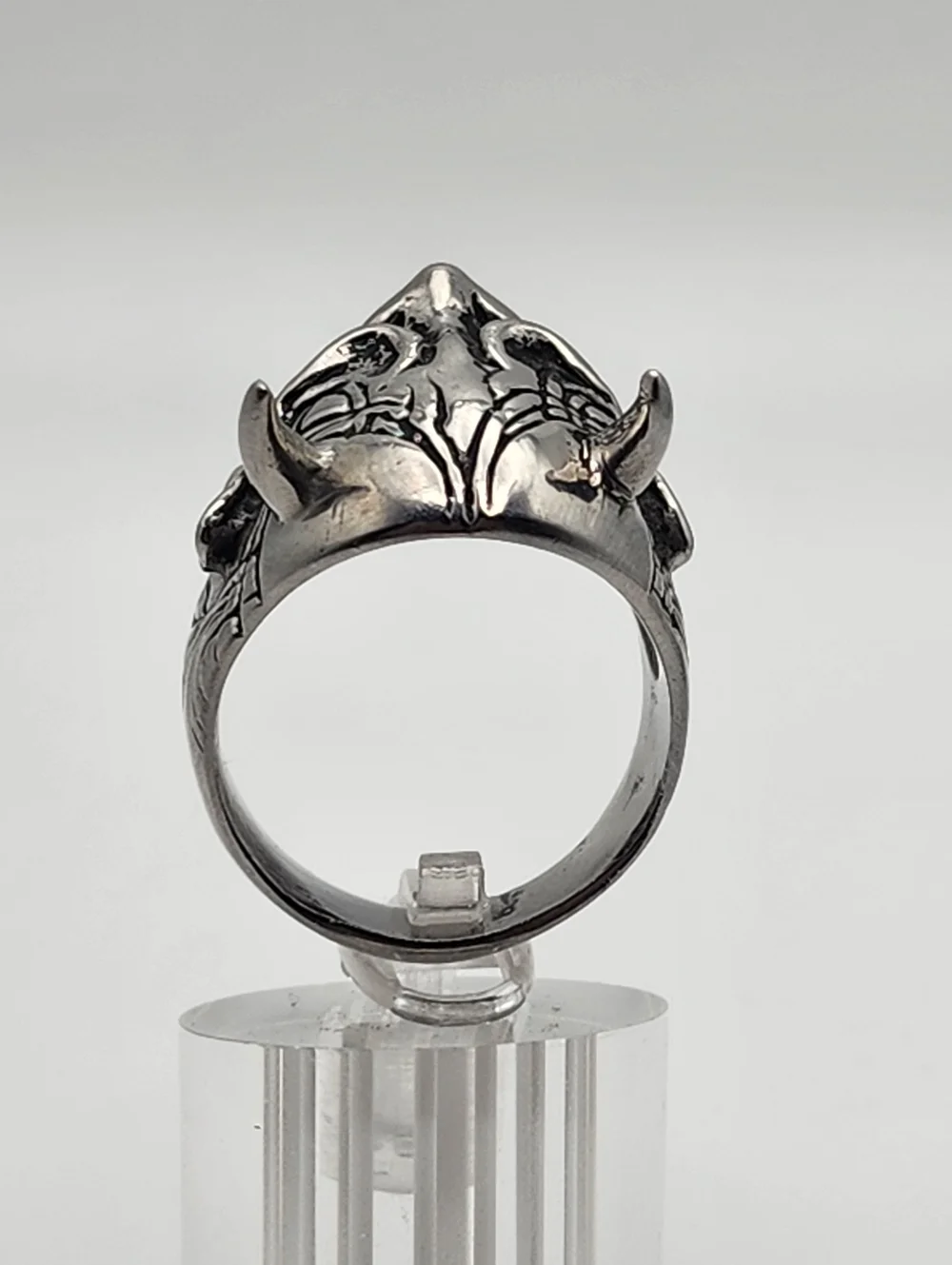 Silver Tone Hannya Mask Ring (12.5)